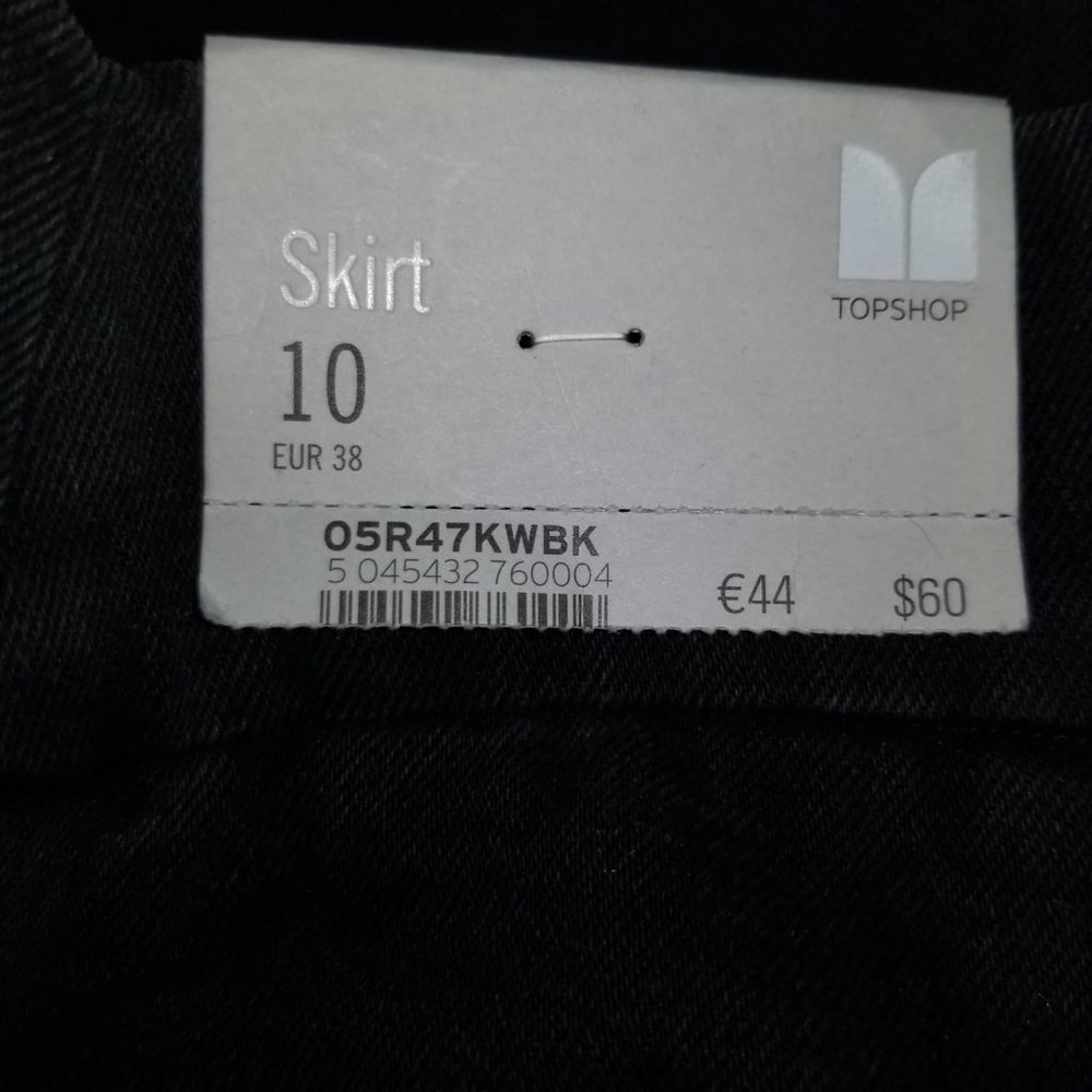Topshop Moto Raw Hem Mini Skirt Fade Black 6 - NEW - Picture 7 of 7
